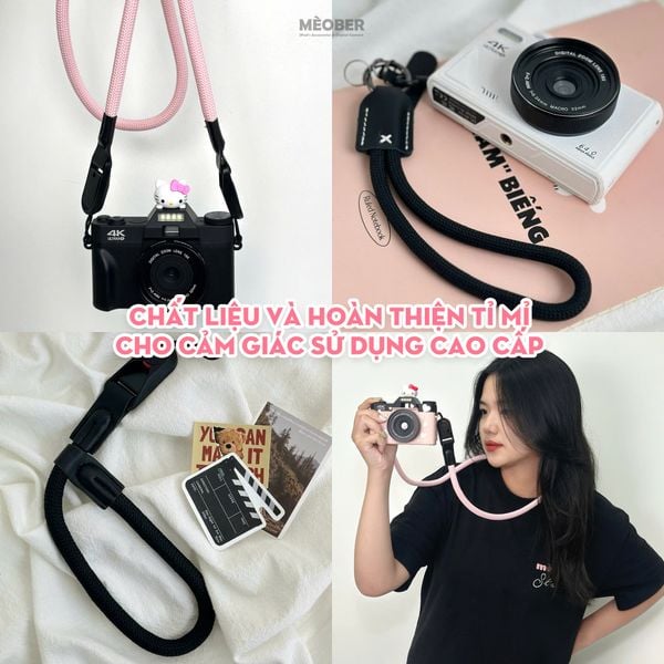  Dây đeo máy chụp hình Basic Fabric dây tròn hiện đại, đeo cổ & đeo tay by phụ kiện máy ảnh MèoBer 