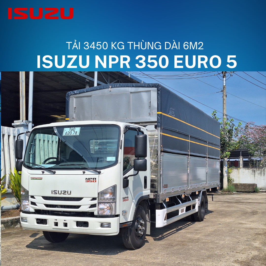  Isuzu NPR 400 Thùng Bạt Bửng Nhôm Garage Lượm Dài 6m2 