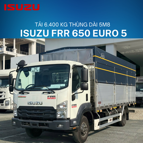 Isuzu FRR 650 Euro 5 Thùng Bạt Bửng Nhôm Garage Lượm Dài 5m8