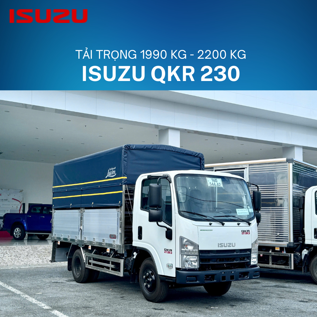  Isuzu QKR 230 Thùng Mui Bạt Bửng Nhôm Tải Trọng 2.2 Tấn 