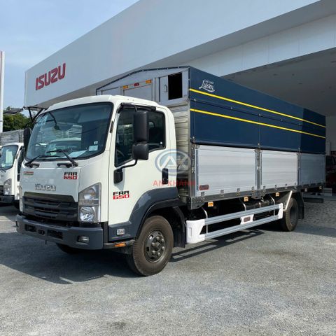 Isuzu FRR 650 Euro 5 Thùng Bạt Bửng Nhôm Garage Lượm