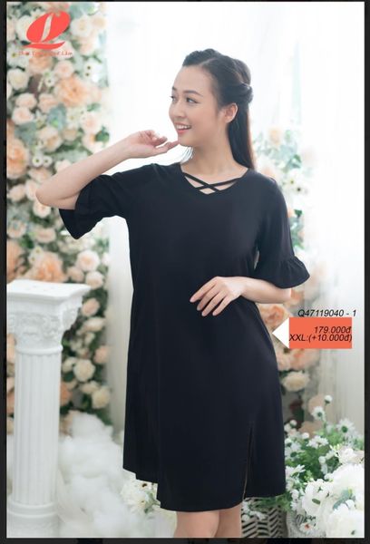 Q47119040 - Đầm mặc nhà RAYON màu dáng xuông mềm mát