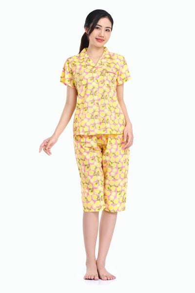 Đồ bộ mặc nhà bộ lửng COTTON in hoa - Z44219040