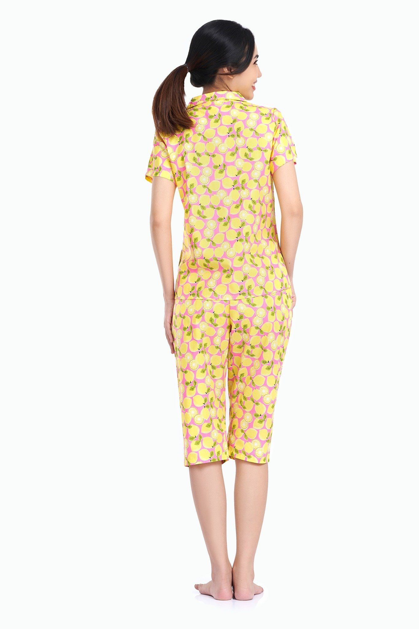 Đồ bộ mặc nhà bộ lửng COTTON in hoa - Z44219040