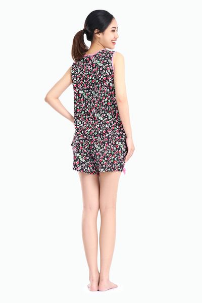 Q43118010 - Đồ Bộ Mặc Nhà Bộ Ngắn RAYON In Hoa