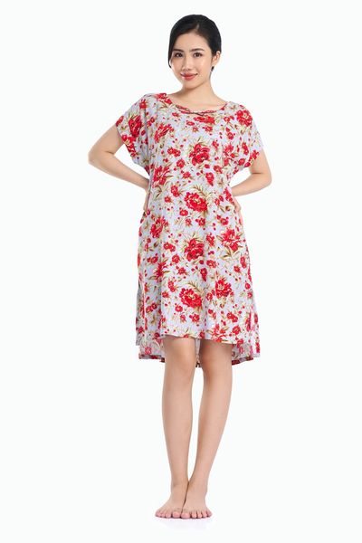  A47118021 - Đầm mặc nhà, váy ngủ nữ form rộng dáng cánh dơi chất Rayon mát mềm, họa tiết hoa bắt mắt nhiều màu full size M,L,XL,XXL 