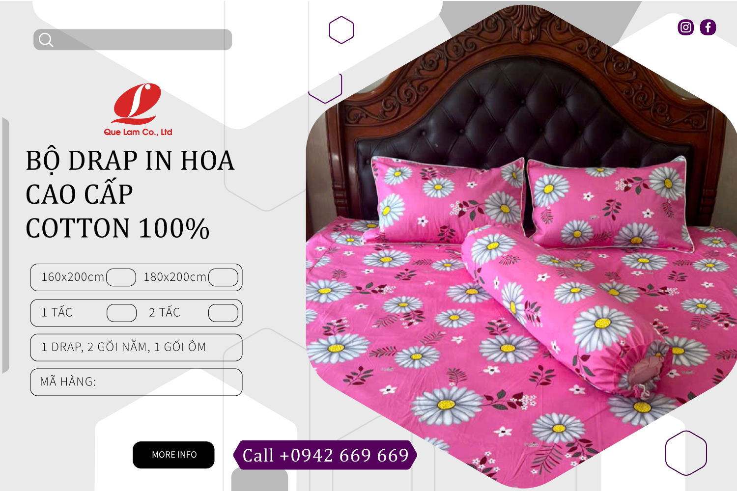 DCTH2502 - BỘ DRAP COTTON HOA CAO CẤP QUẾ LÂM