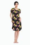  Q47119020 - Váy nữ mặc nhà tay cánh dơi dáng rộng vải Rayon hoa 
