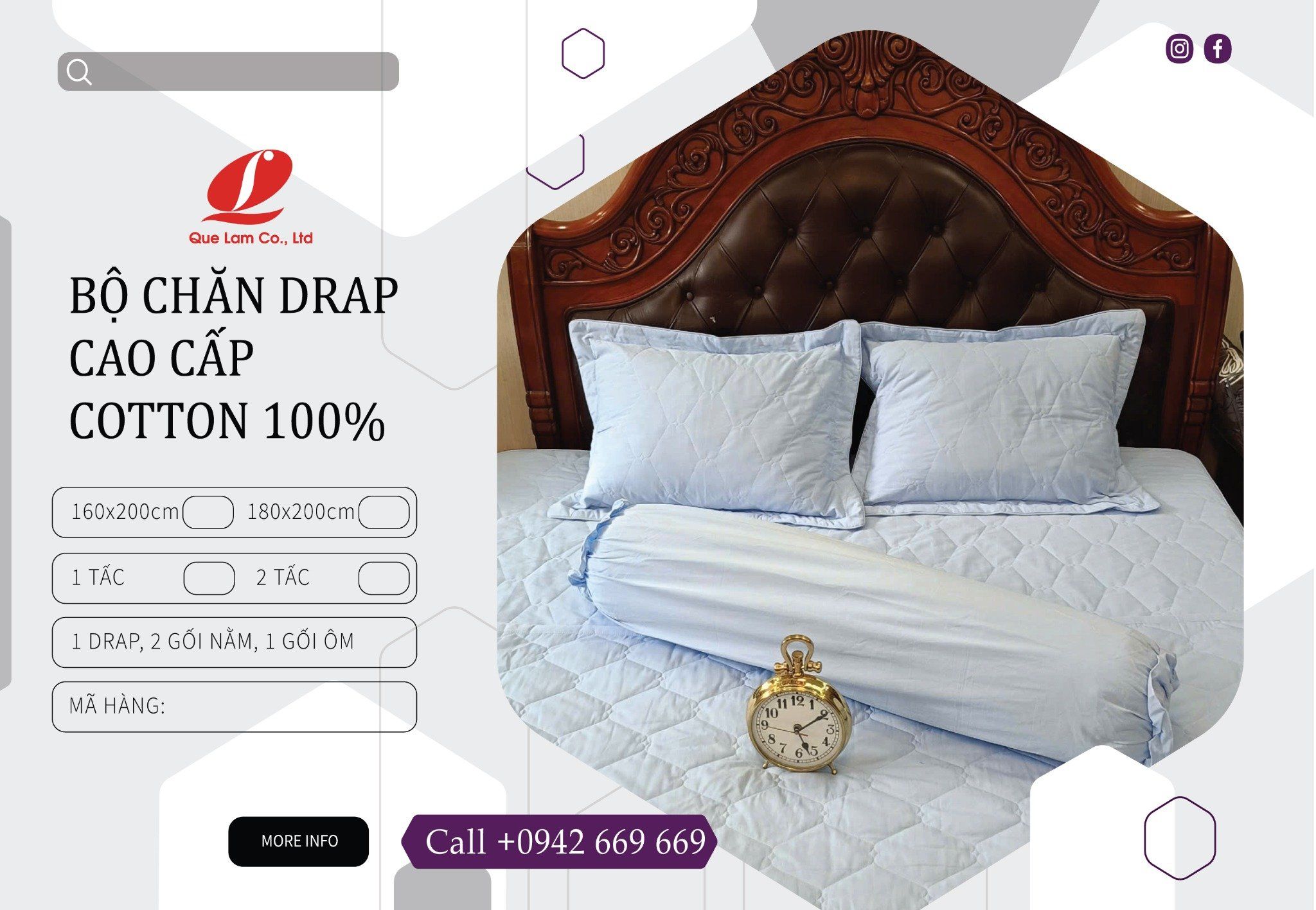 YDCTM2401 - BỘ CHĂN DRAP CHẦN COTTON MÀU CAO CẤP QUẾ LÂM