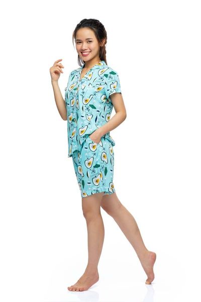 A43112302 - Đồ bộ Pijama quần ngắn áo ngắn tay họa tiết quả bơ