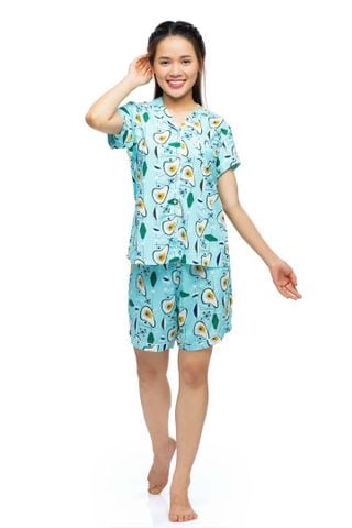 A43112302 - Đồ bộ Pijama quần ngắn áo ngắn tay họa tiết quả bơ
