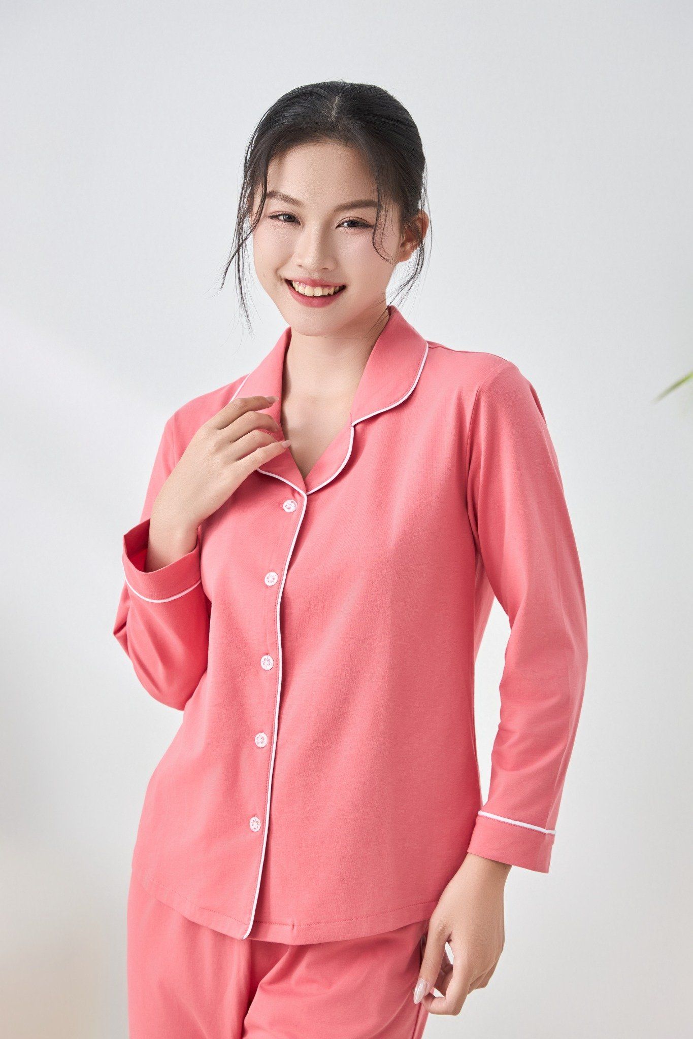 A45512401 - Bộ Pijama dài tay cao cấp Ailai thun dệt kim