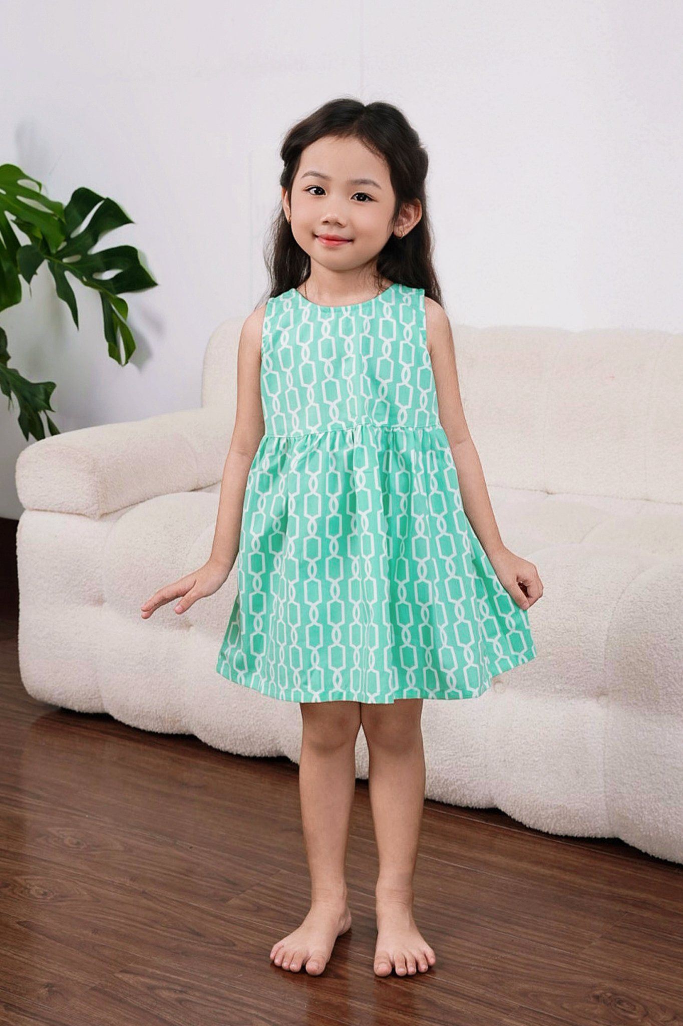 Q27212401 - Đầm bé gái Cotton hoa