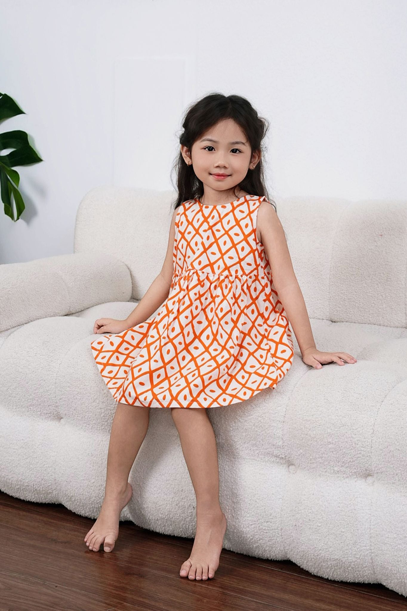 Q27212401 - Đầm bé gái Cotton hoa