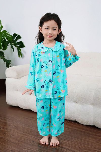 Q25112301 - Bộ dài Pijama bé gái họa tiết dễ thương