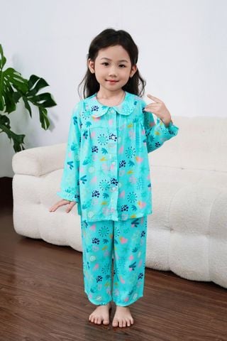 Q25112301 - Bộ dài Pijama bé gái họa tiết dễ thương
