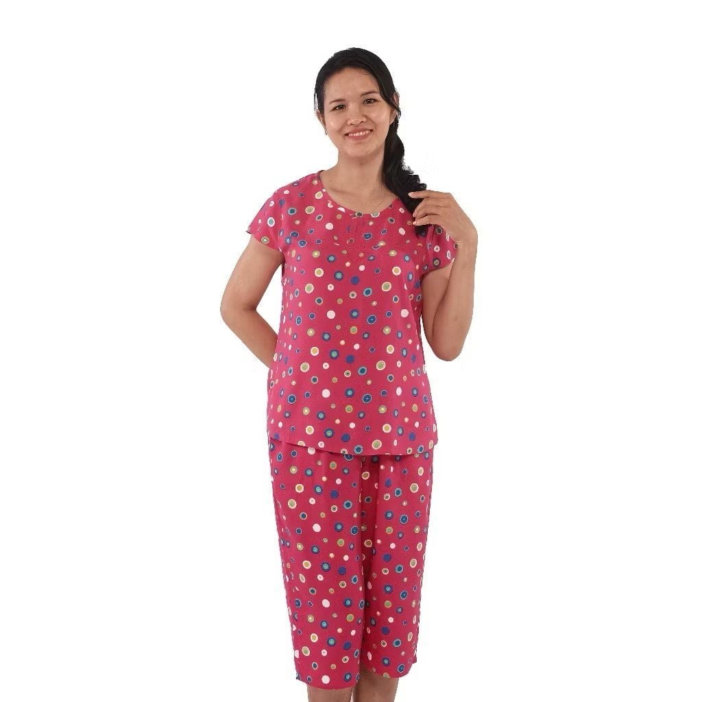 Q44112102 - Đồ bộ mặc nhà bộ lửng Rayon in hoa