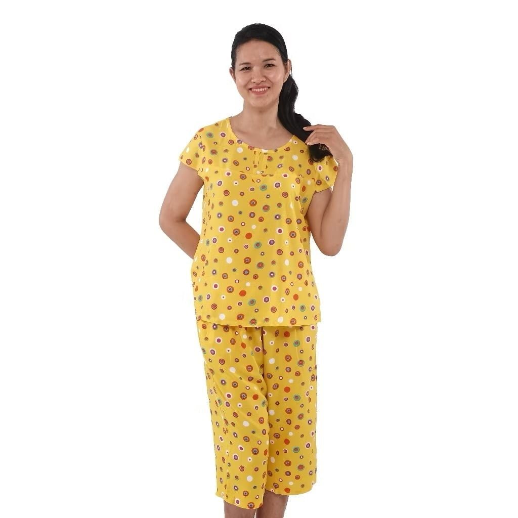 Q44112102 - Đồ bộ mặc nhà bộ lửng Rayon in hoa