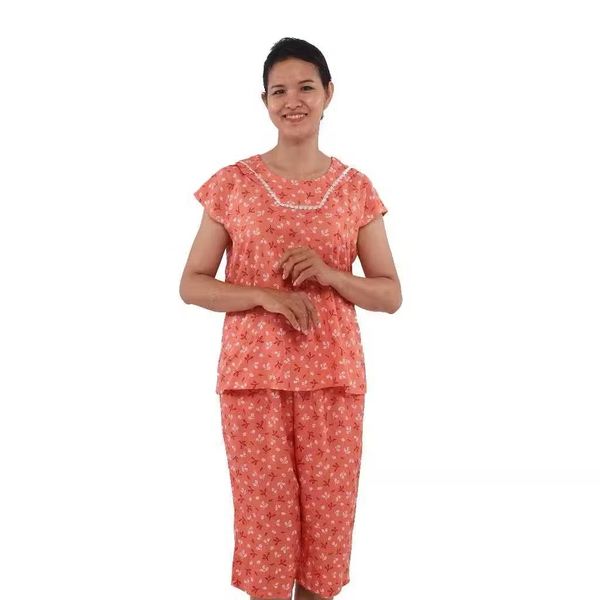 Q44112101 - Đồ bộ mặc nhà bộ lửng Rayon In Hoa