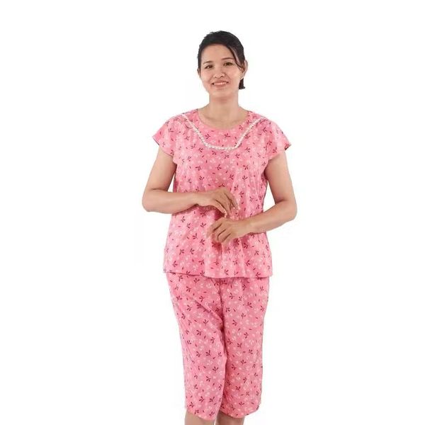 Q44112101 - Đồ bộ mặc nhà bộ lửng Rayon In Hoa