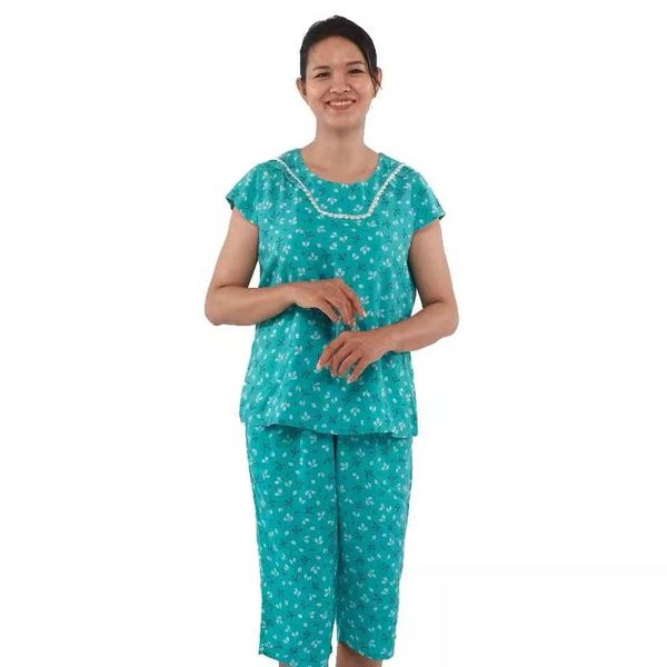 Q44112101 - Đồ bộ mặc nhà bộ lửng Rayon In Hoa