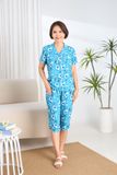  A441142504 - Bộ lửng pijama Quế Lâm chất vải Lanh hoa mềm mát 