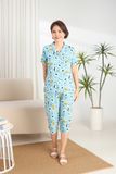  A441142504 - Bộ lửng pijama Quế Lâm chất vải Lanh hoa mềm mát 
