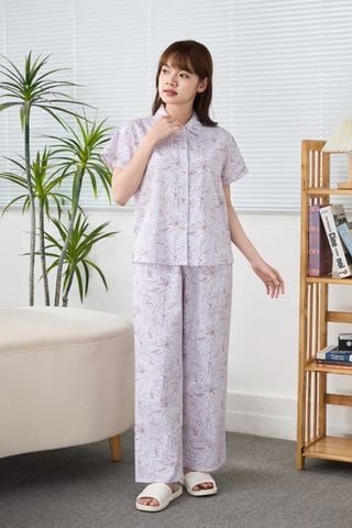 A45212509 - Bộ Dài Pijama Cotton Tay Ngắn
