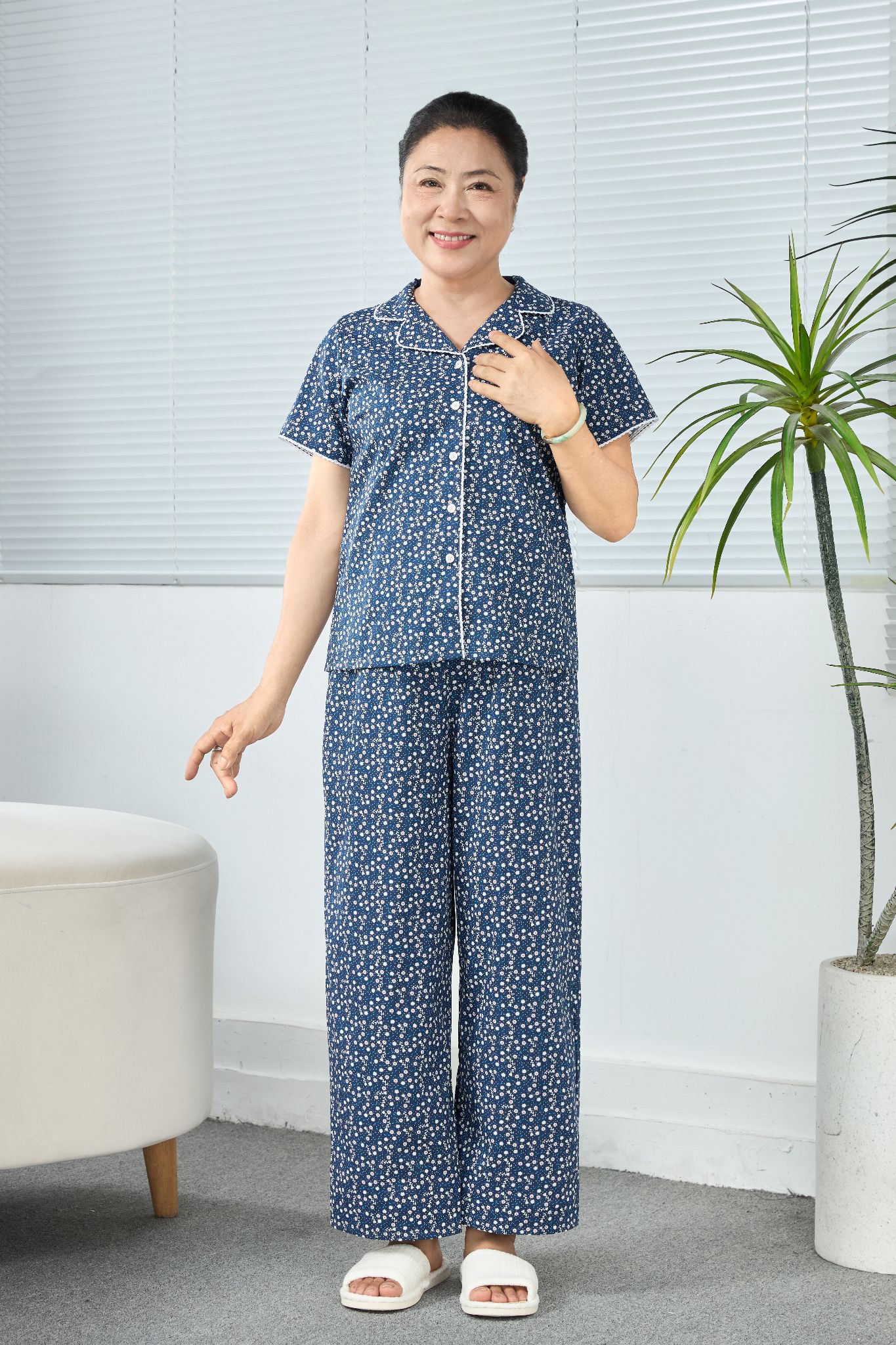 A58212603 - Bộ Lỡ Pijama Cotton Tay Ngắn