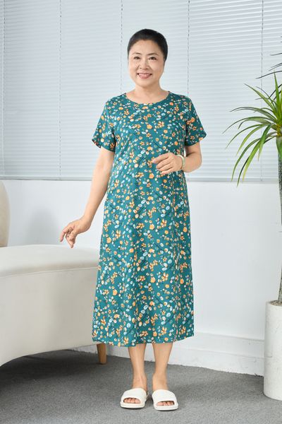 Q471132602 - Đầm Lanh Mặc Nhà Dáng Xuông Tay Ngắn