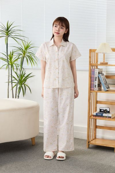 A45212509 - Bộ Dài Pijama Cotton Tay Ngắn