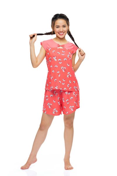 Q43112302 - Bộ ngắn mặc nhà Rayon hoa