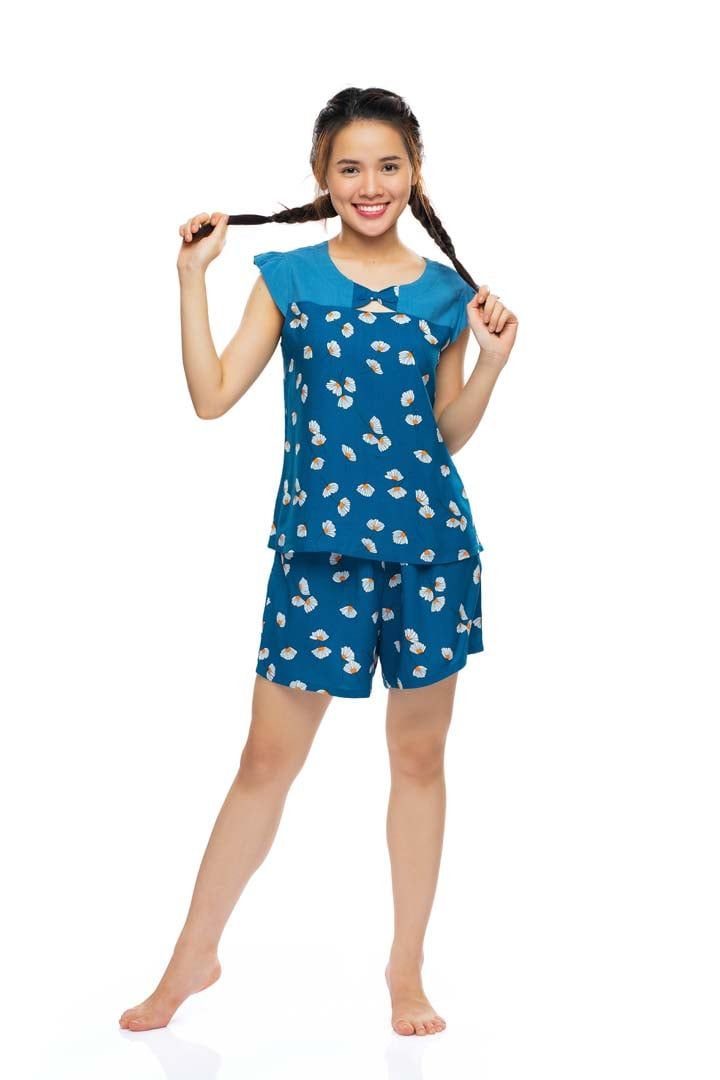  Q43112301 - Bộ ngắn mặc nhà Rayon hoa 
