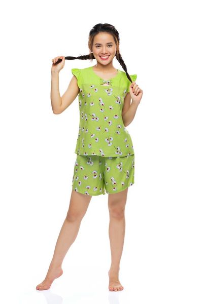 Q43112302 - Bộ ngắn mặc nhà Rayon hoa