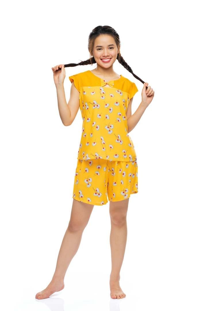  Q43112301 - Bộ ngắn mặc nhà Rayon hoa 