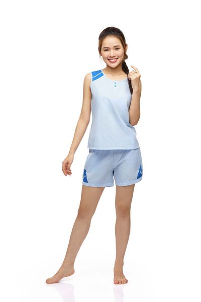 Q43318040 - Bộ ngắn Kate họa tiết kẻ sọc caro đơn giản có túi xuất xứ Việt Nam - Thời trang Quế Lâm