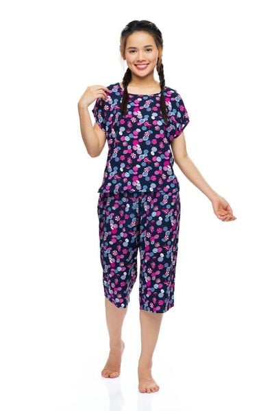 Q44119120 - Đồ bộ mặc nhà bộ lửng Rayon (viscose) hoa