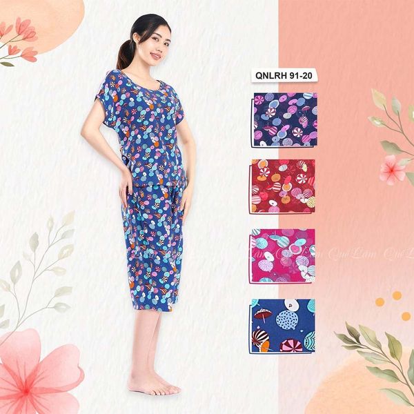Q44119120 - Đồ bộ mặc nhà bộ lửng Rayon (viscose) hoa