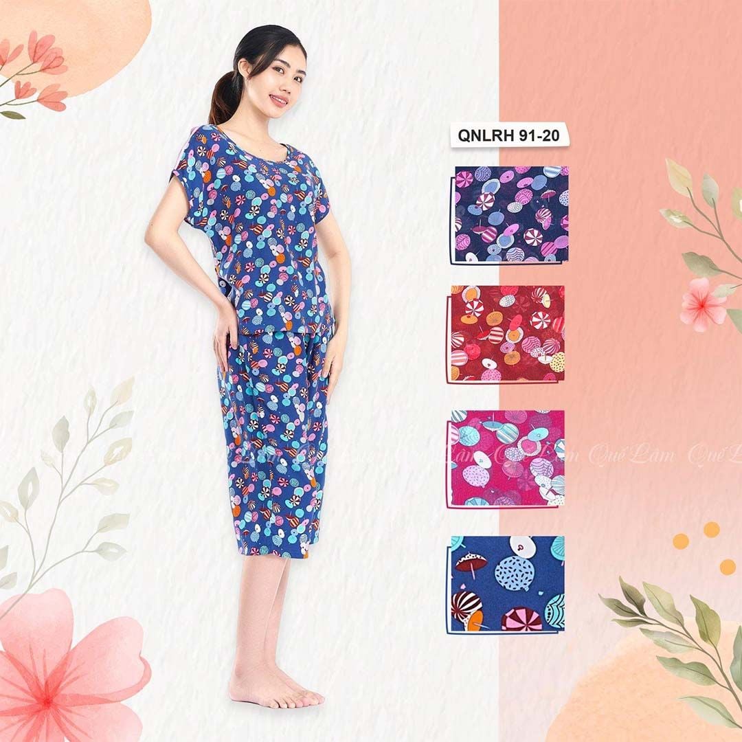 Q44119120 - Đồ bộ mặc nhà bộ lửng Rayon (viscose) hoa