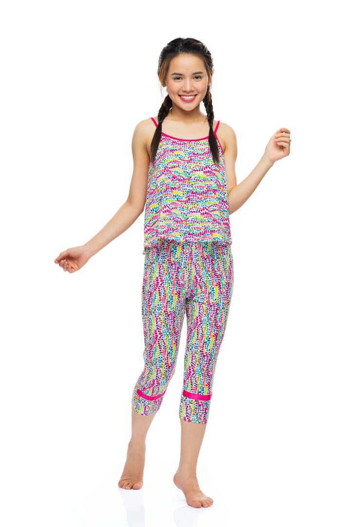 Q44519030 - Đồ bộ mặc nhà bộ lửng thun cotton in hoa