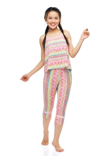 Q44519030 - Đồ bộ mặc nhà bộ lửng thun cotton in hoa