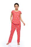  Q45112304 - Đồ Bộ Dài Rayon/ Viscose Nữ Mặc Nhà QUẾ LÂM Cổ Vuông Nhún Tay Ngắn 