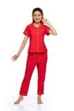  Q45212202 - Bộ dài cotton hoa Pyzama viền lé tay ngắn 