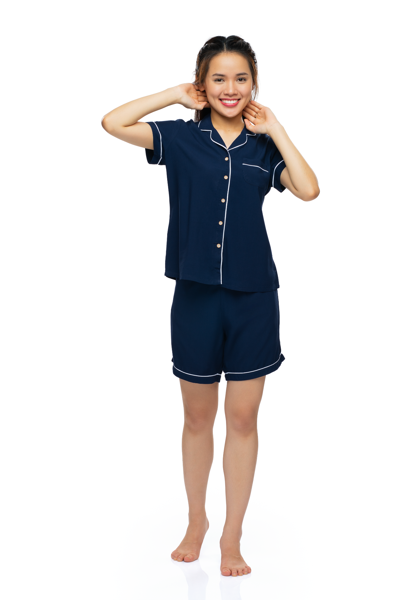 A431342402 - Bộ ngắn mặc nhà Pijama Rayon màu thoáng mát