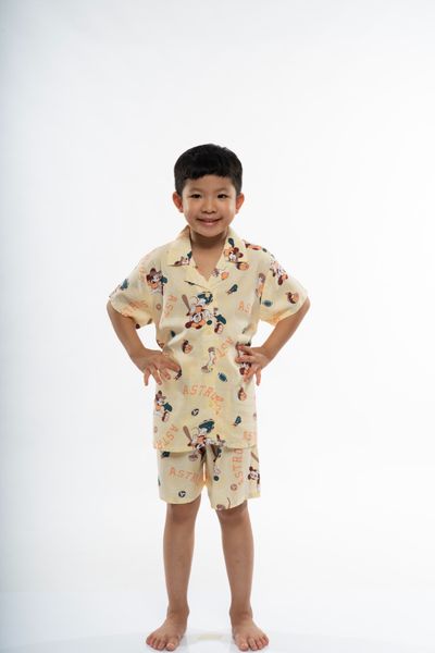 Q33112301 - Đồ  bộ mặc nhà bé trai Pijama quần ngắn áo cộc tay mềm mát an toàn cho da