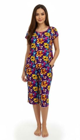 Q44118110 - Bộ lửng rayon cổ tròn khoét giọt nước, tay ngắn