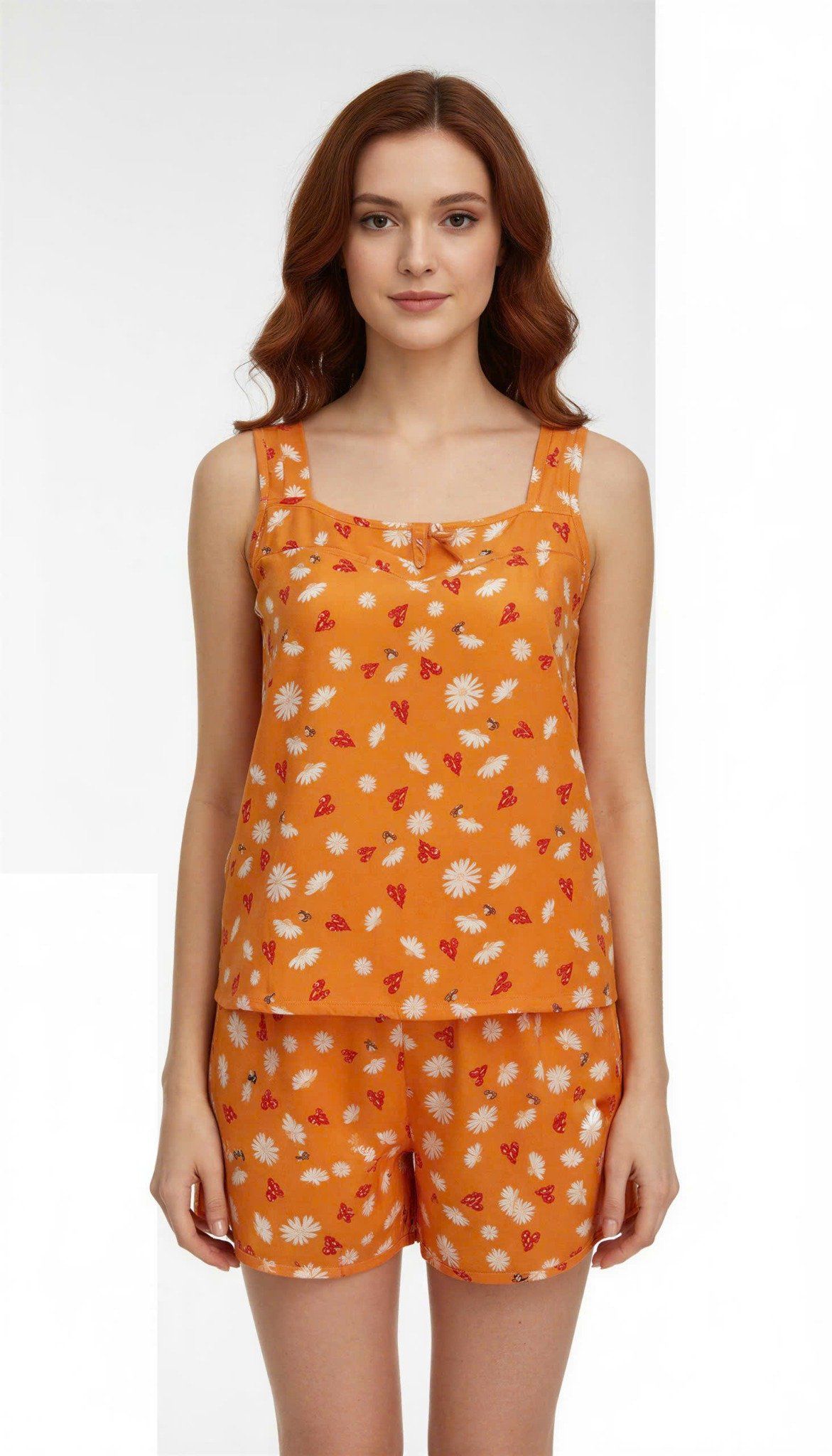 Q43112303 - Bộ ngắn rayon hoa khoét giọt nước, 2 dây bản