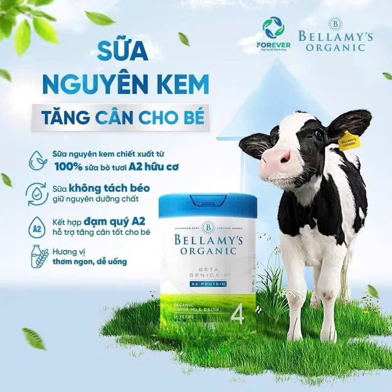 Sữa Bellamy Organic A2 Úc 800g Số 1,2,3,4 - Sữa Bột Công Thức