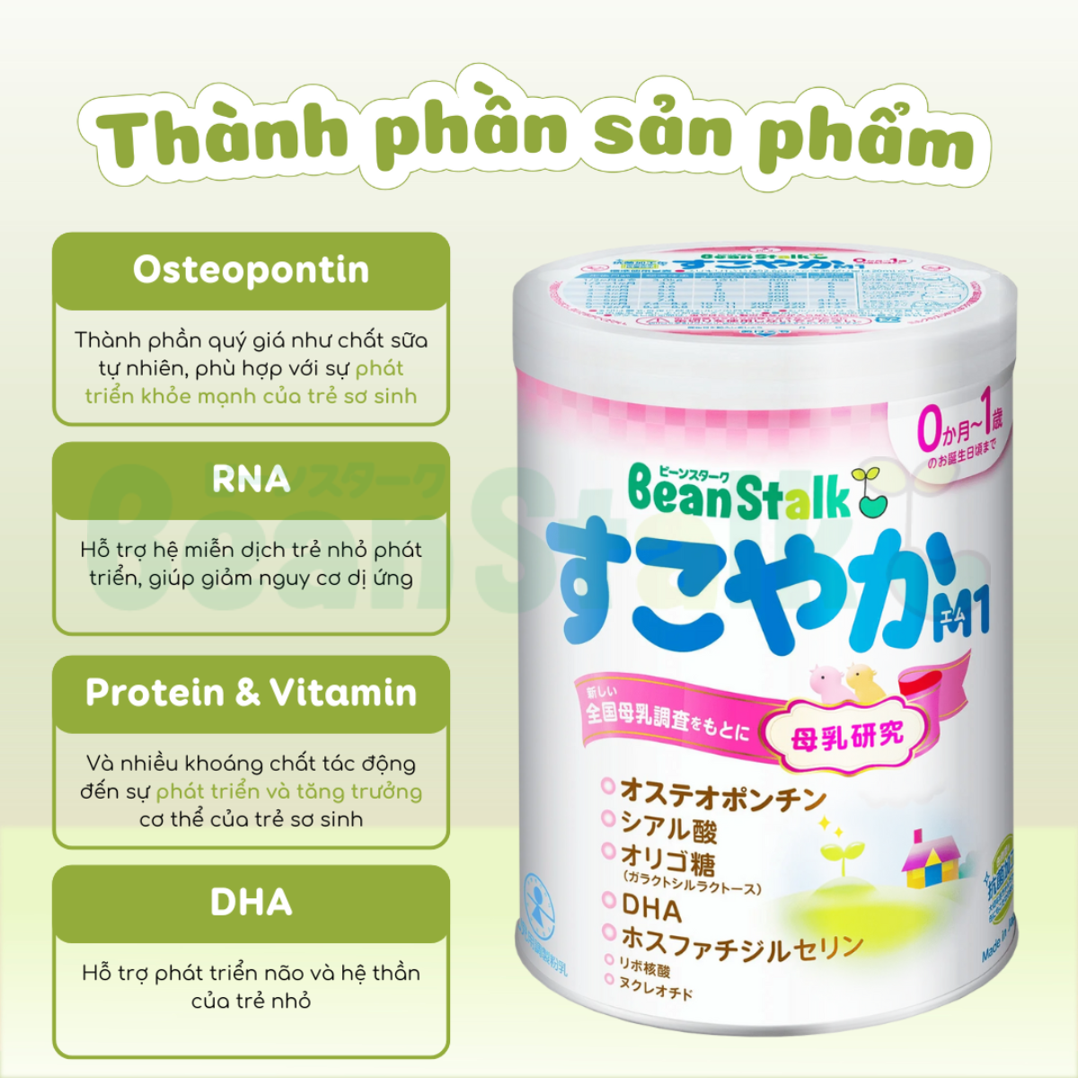 Sữa Beanstalk Nhật Bản Dạng Lon, Thanh 800g - Sữa Bột Công Thức