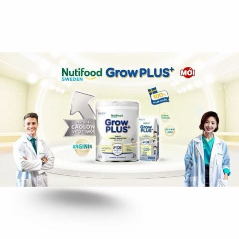 Sữa Nước Nutifood Grow Plus Bạc Height Boosting Tăng Chiều Cao 110ml/180ml - Sữa Công Thức Dinh Dưỡng Pha Sẵn